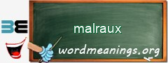 WordMeaning blackboard for malraux